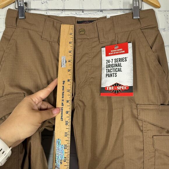 TrueSpec 24-7 Khaki Tactical Pants Women Size 8 X 32 Ripstop Cargo Pockets - Picture 9 of 15